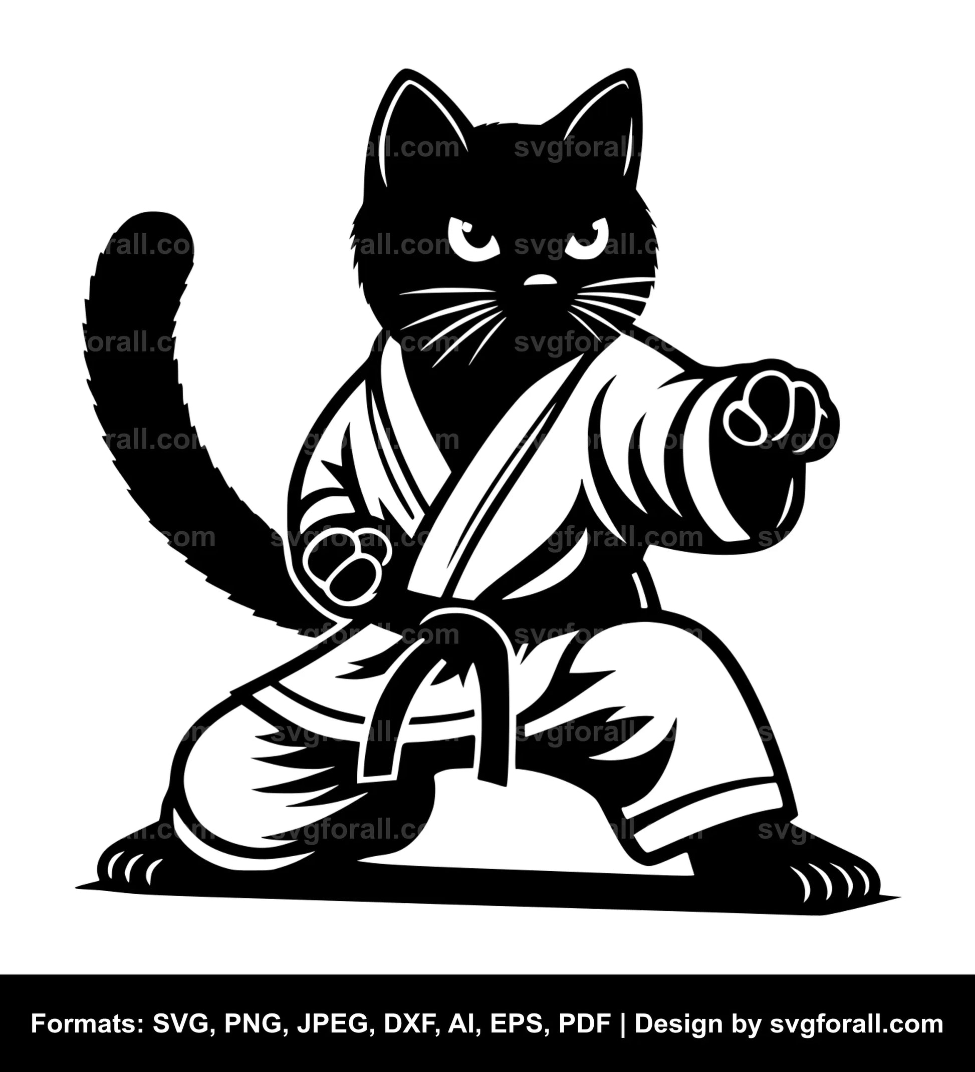 Karate Cat Vector SVG