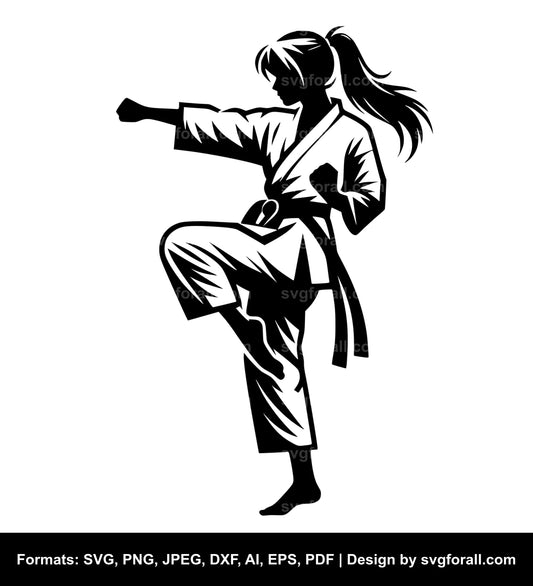 Karate Girl SVG