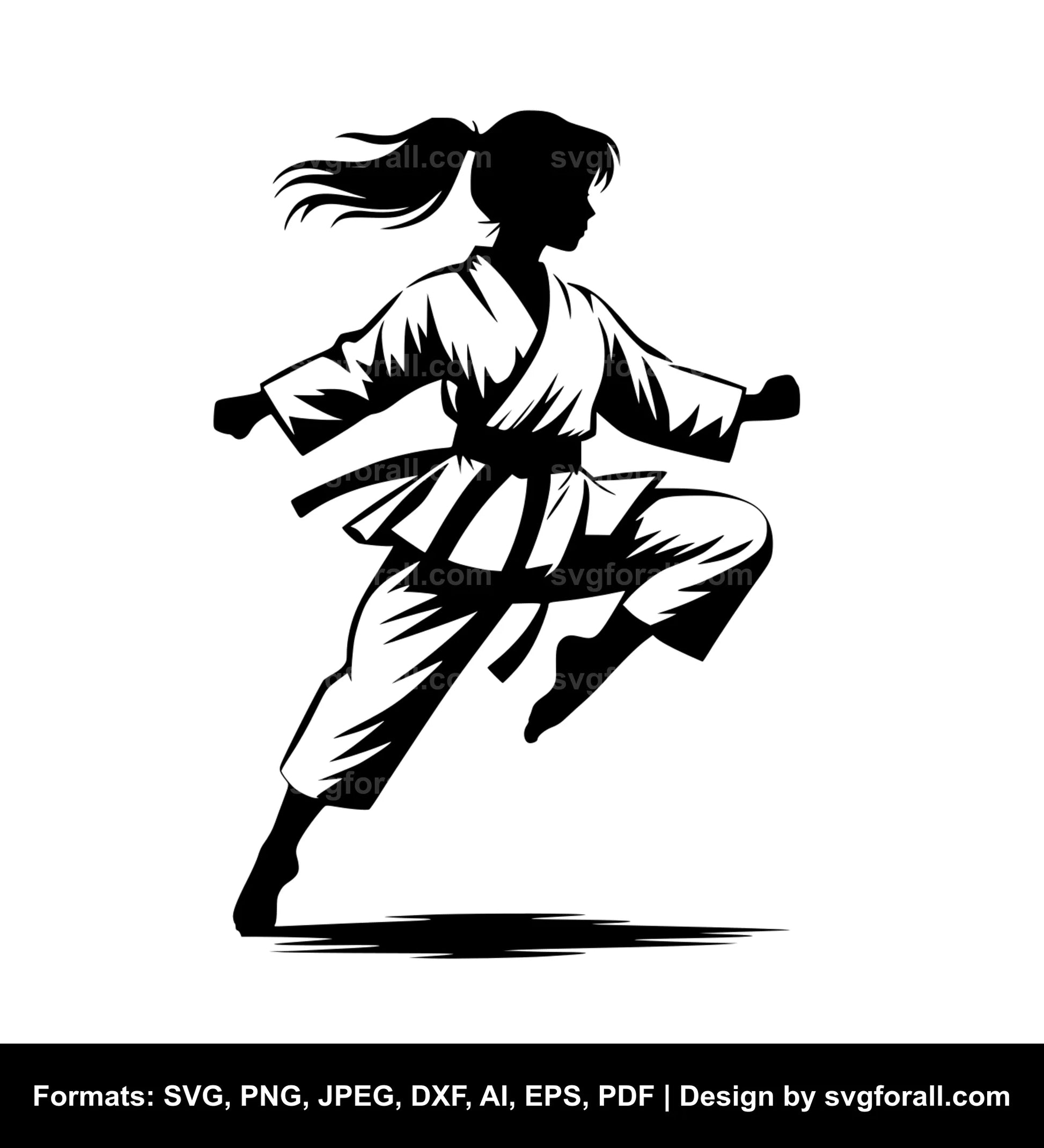 Karate Girl SVG Vector