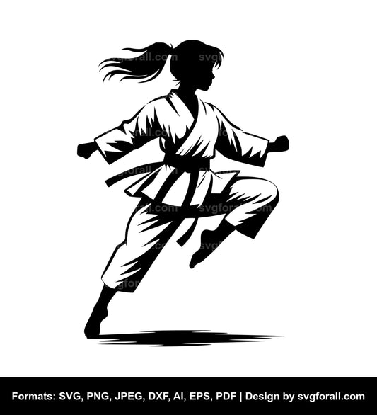 Karate Girl SVG Vector