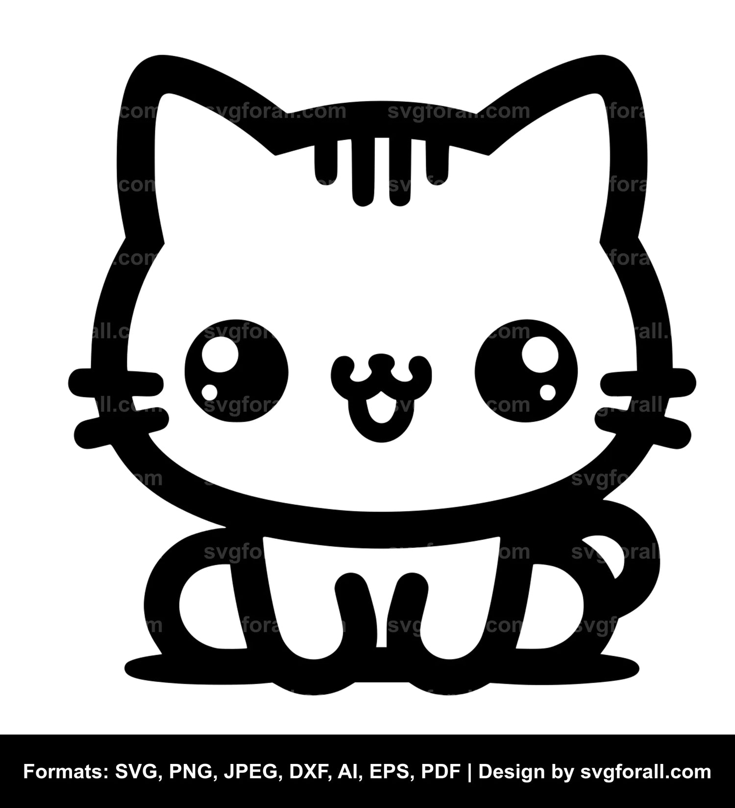 Kawaii Cat SVG Design