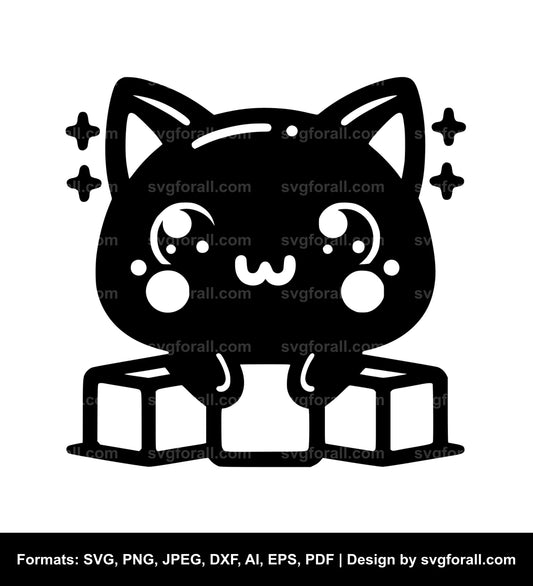 Kawaii Cat Vector SVG