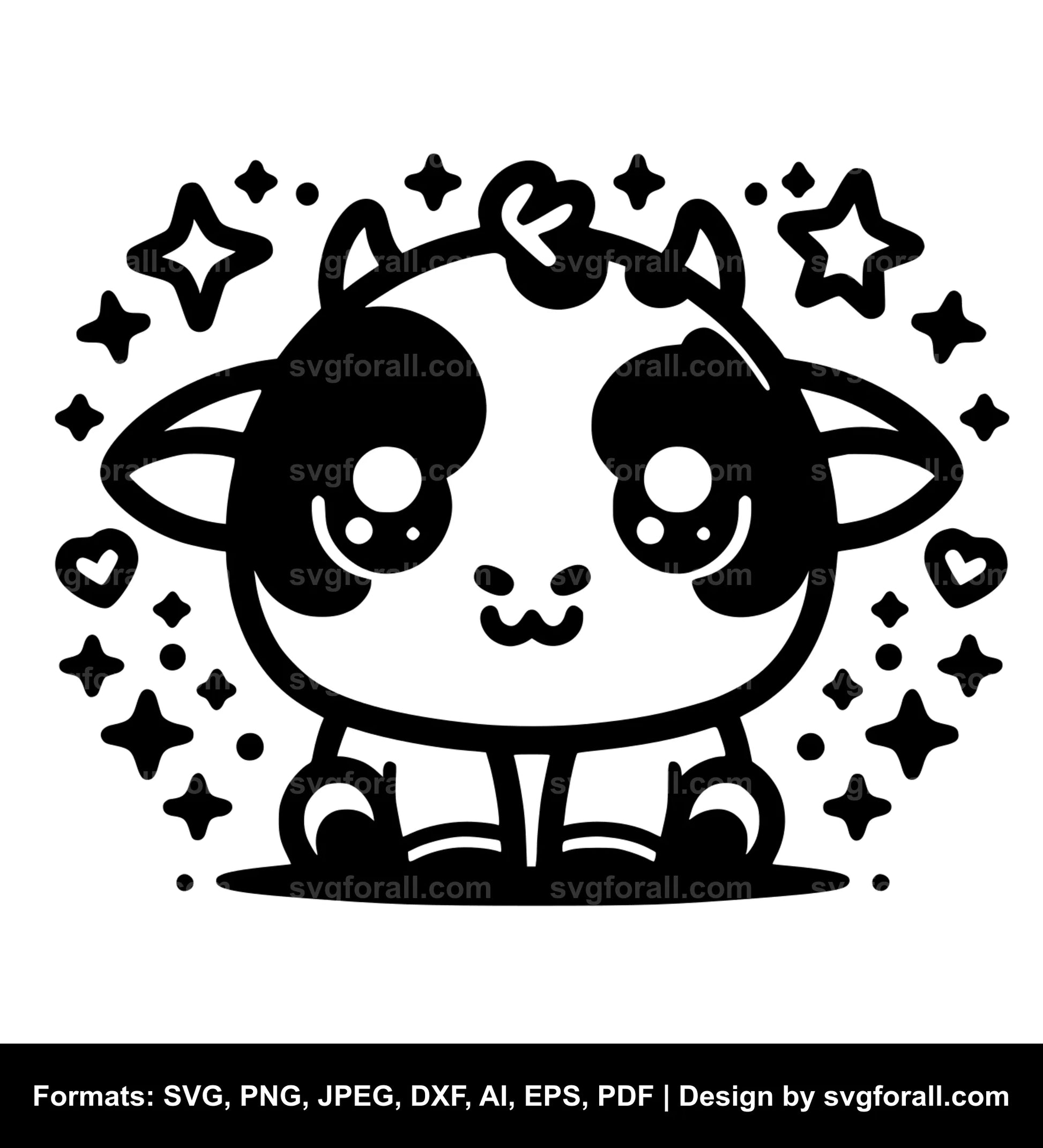 Kawaii Cow SVG