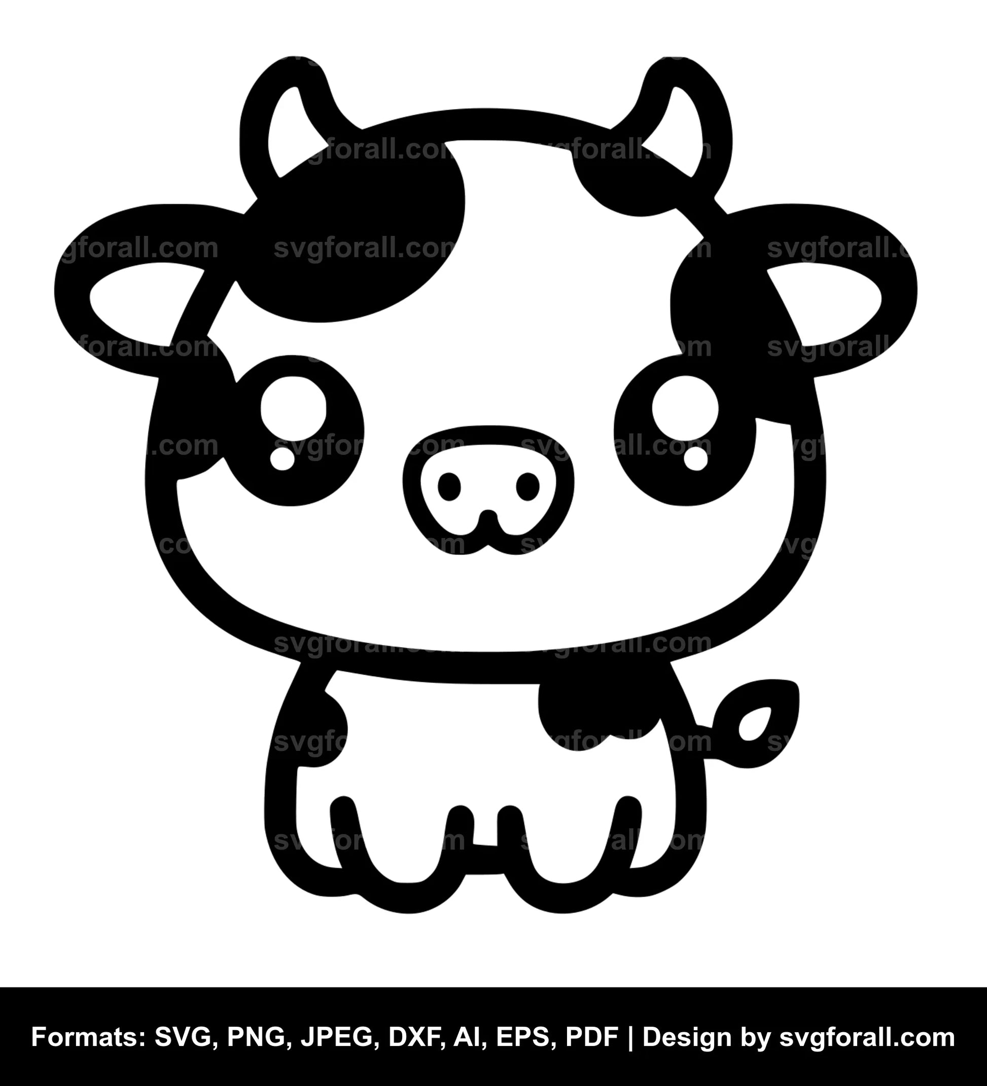 Kawaii Cow SVG File