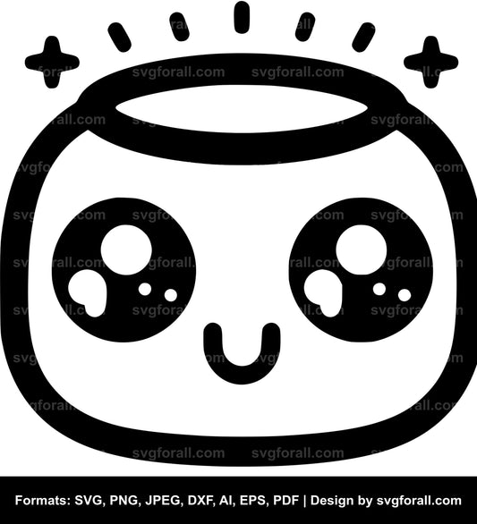 Kawaii Face SVG Vector