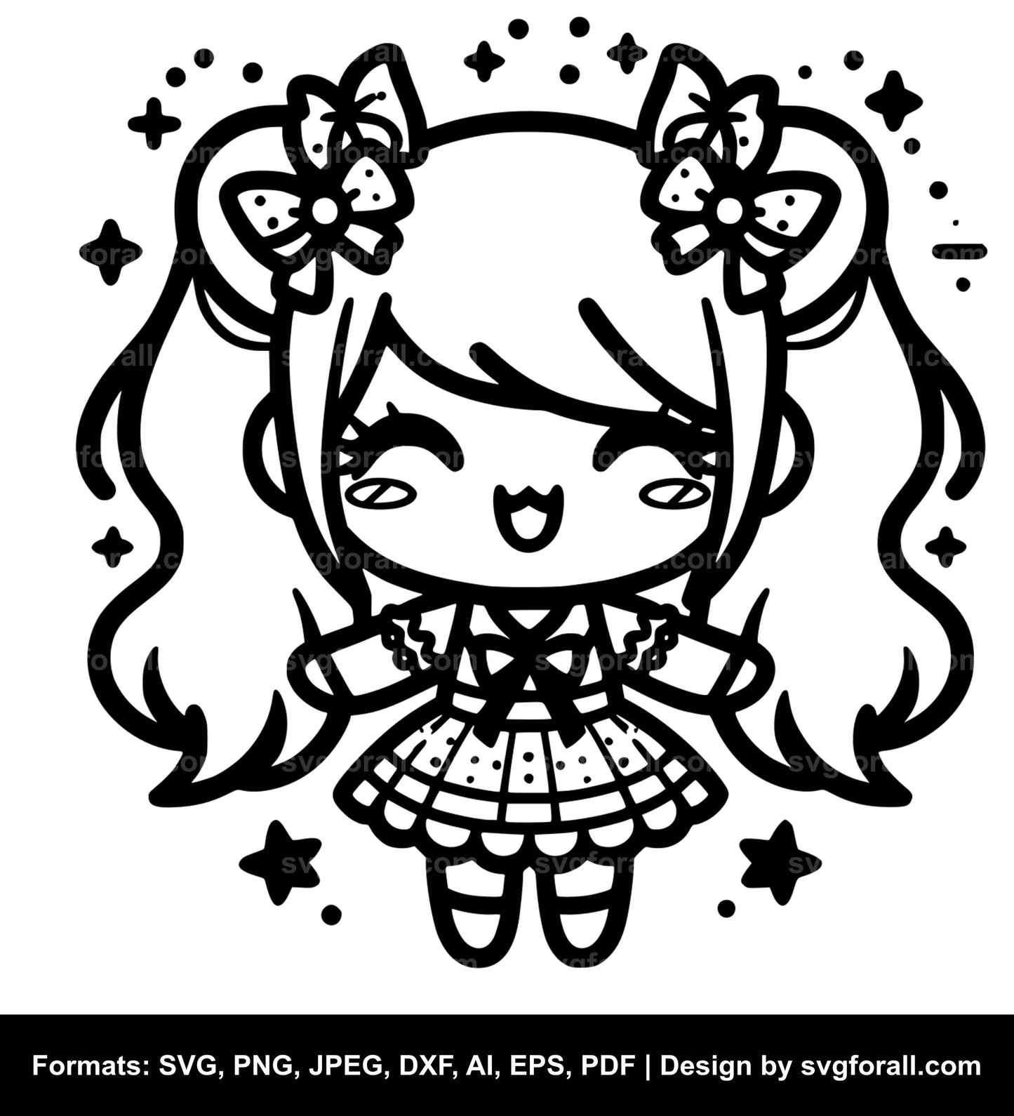 Kawaii Girl Cricut SVG