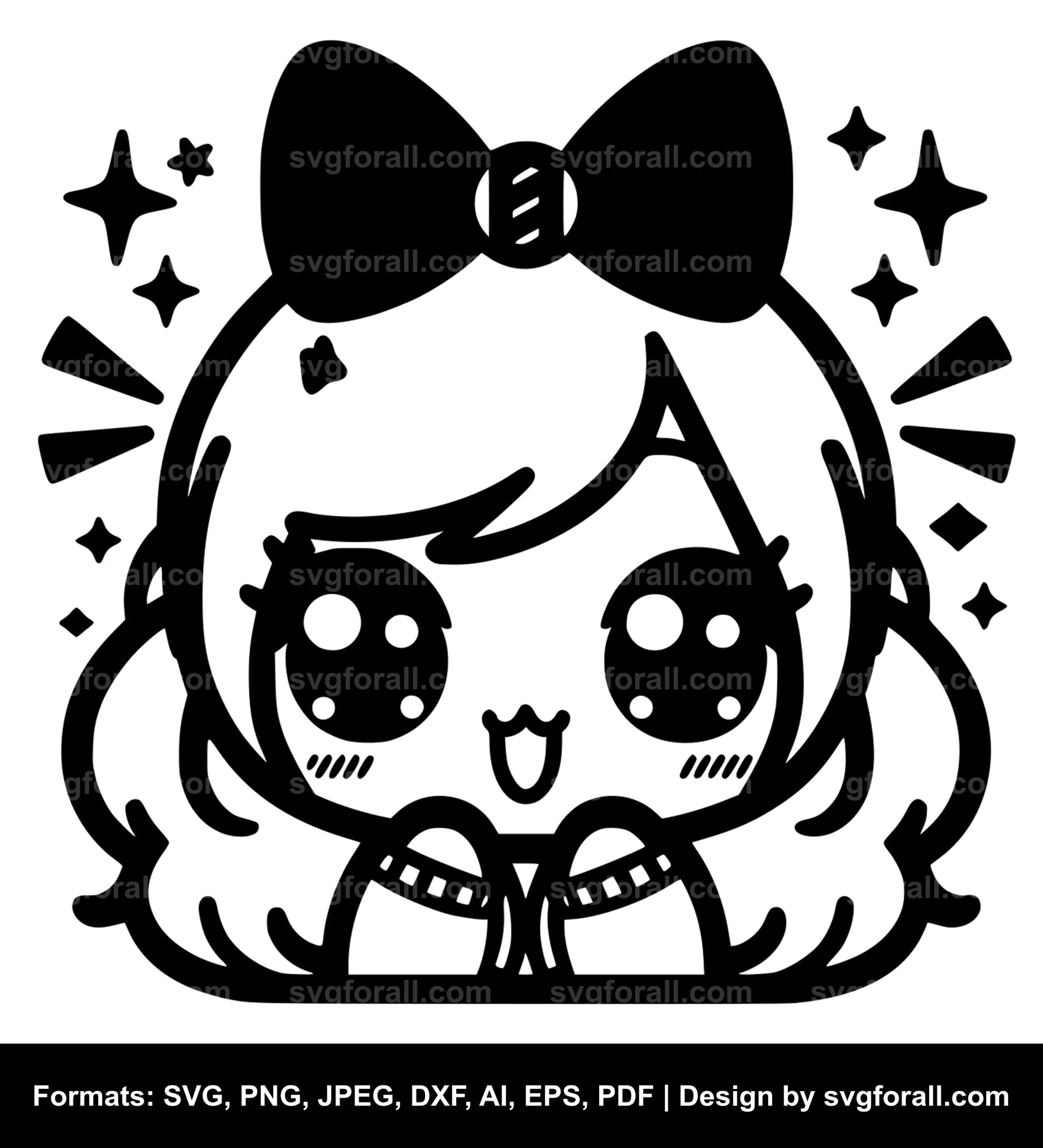 Kawaii Girl SVG