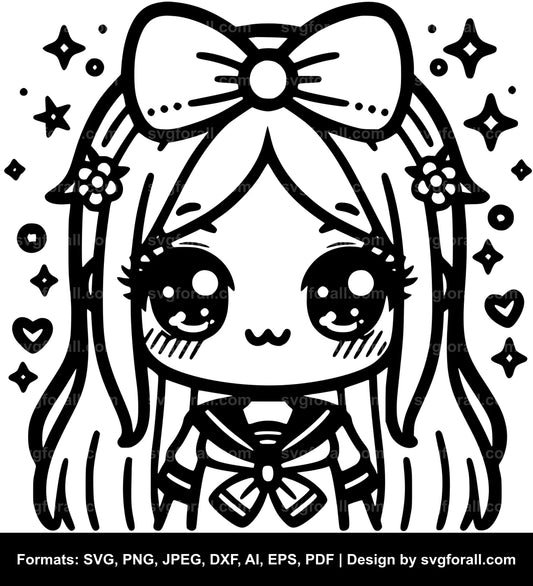 Kawaii Girl SVG File