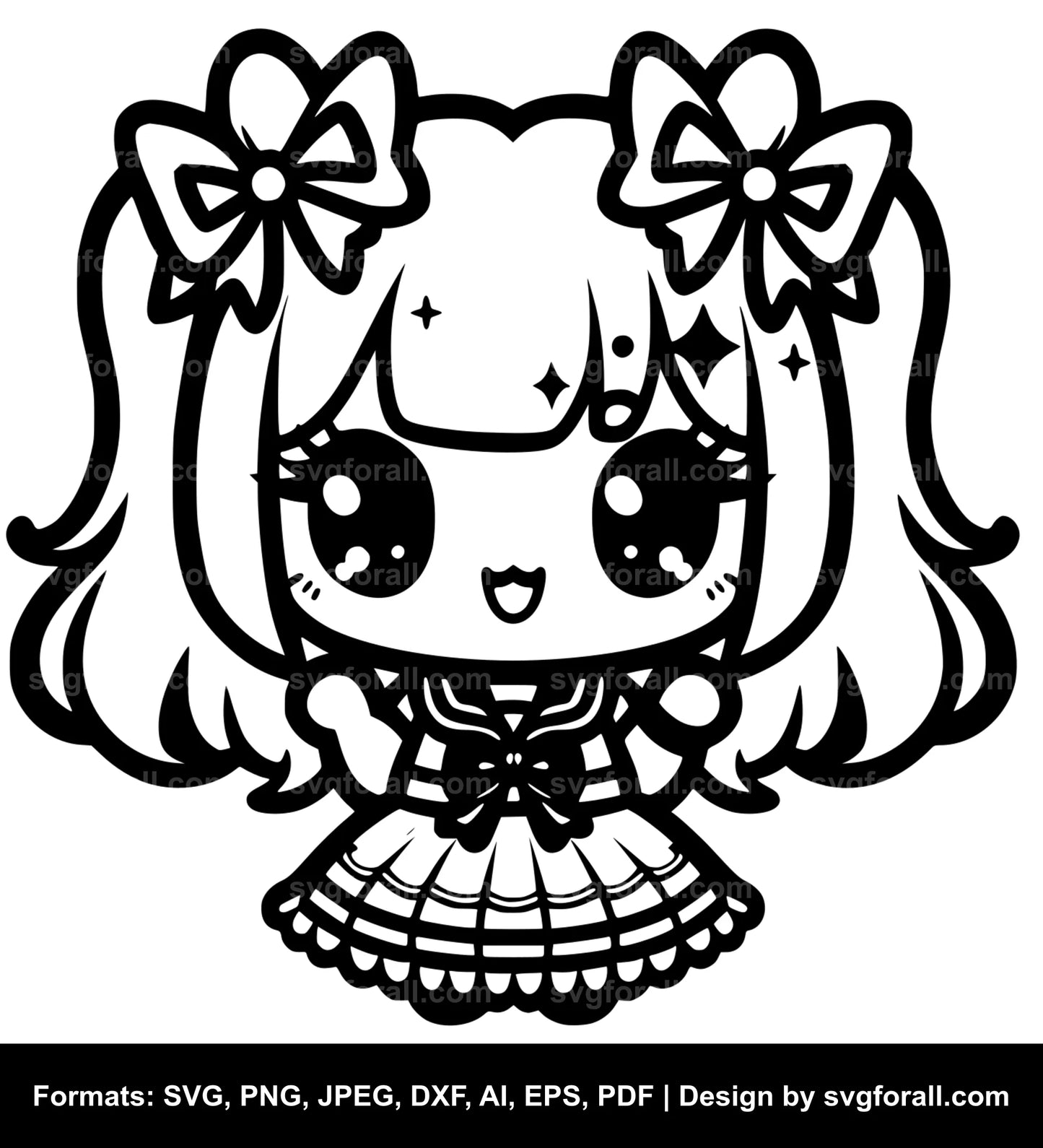 Kawaii Girl Vector SVG