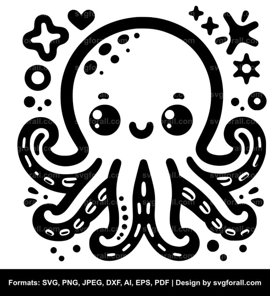 Kawaii Octopus SVG File