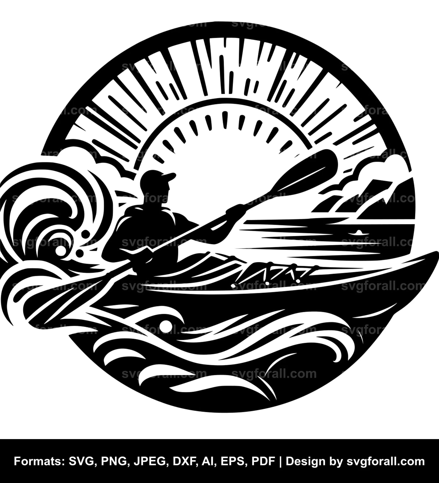 Kayaking SVG Vector