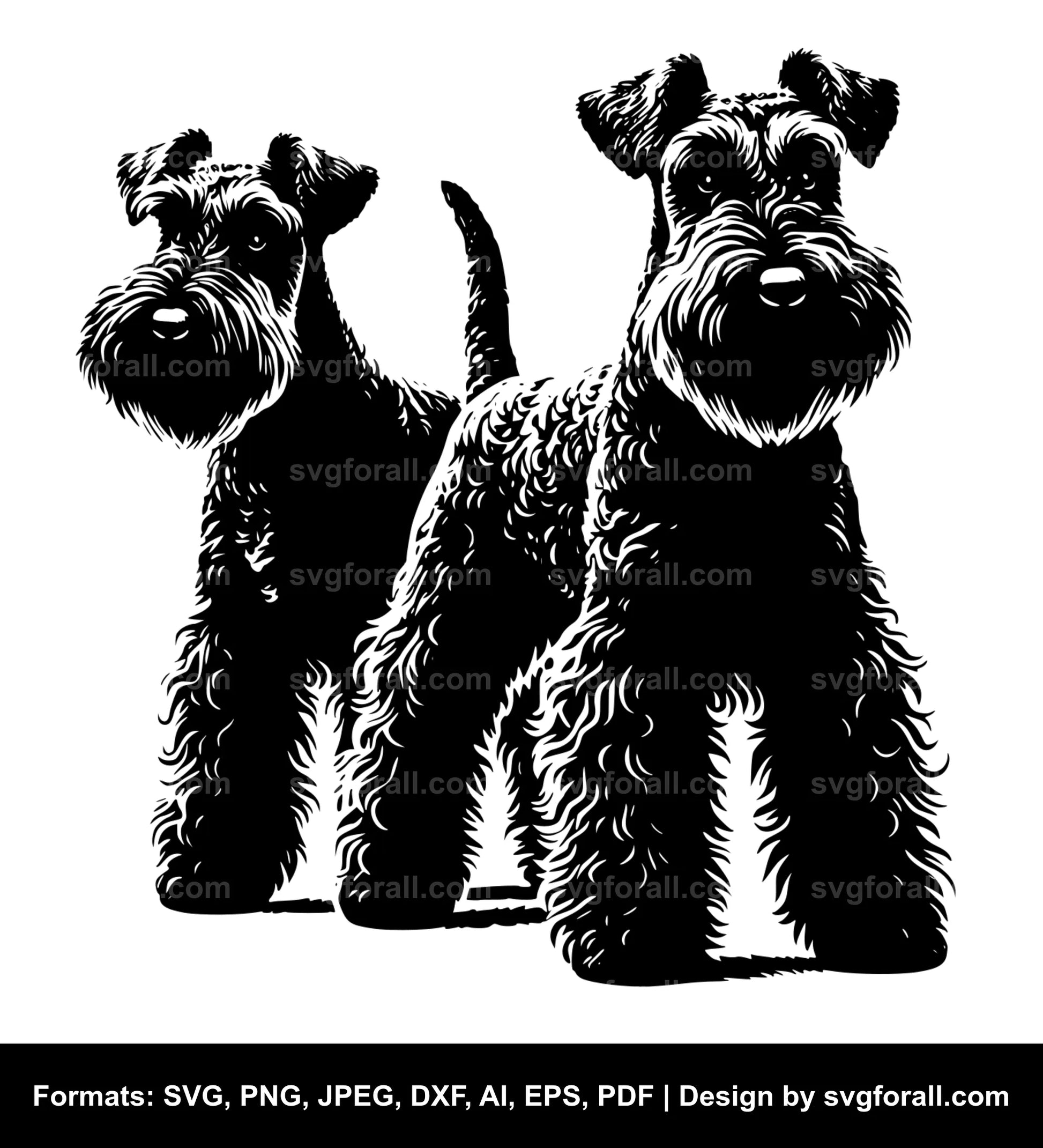 Kerry Blue Terrier Dog Black SVG