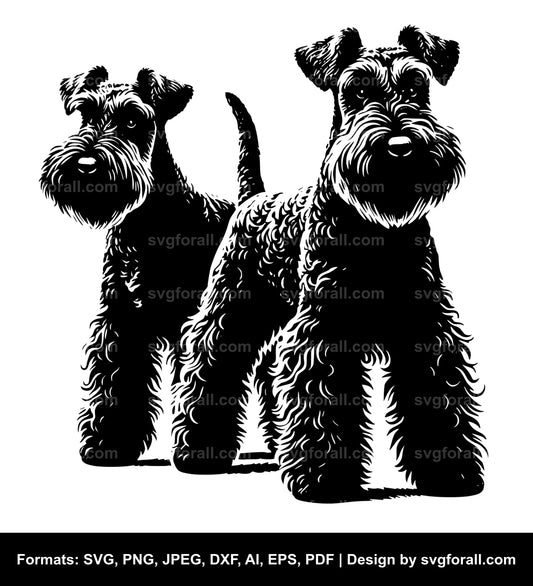 Kerry Blue Terrier Dog Black SVG