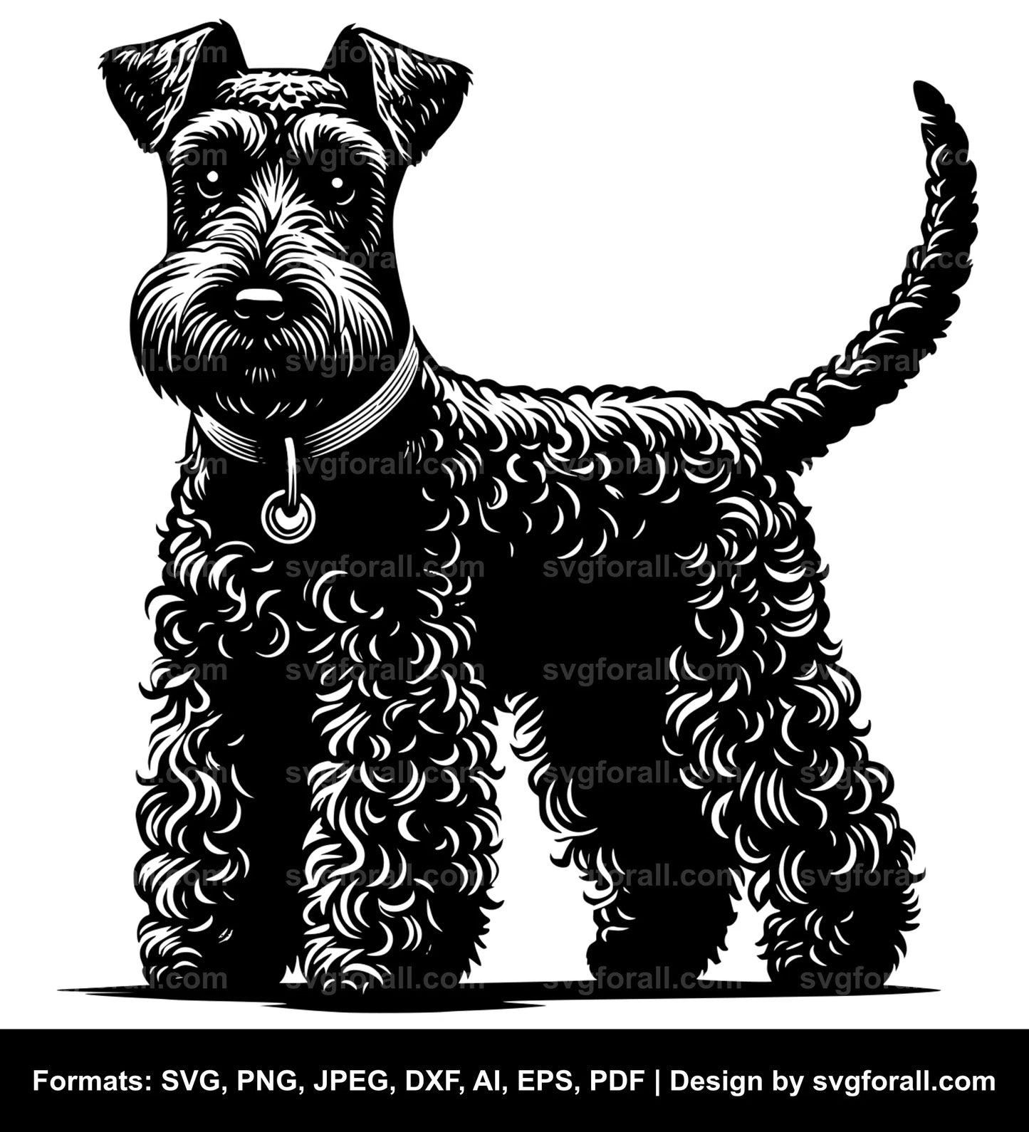 Kerry Blue Terrier Dog Vector SVG