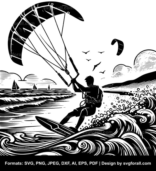 Kitesurfing Cricut SVG