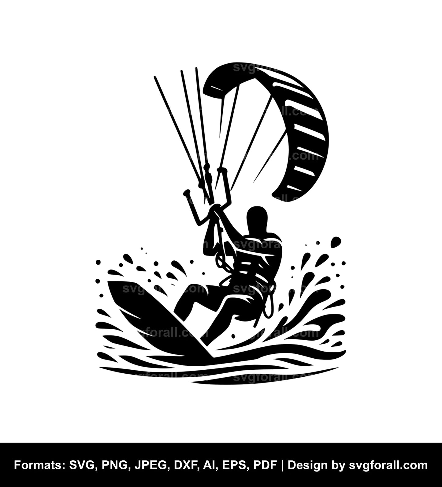 Kitesurfing SVG Vector