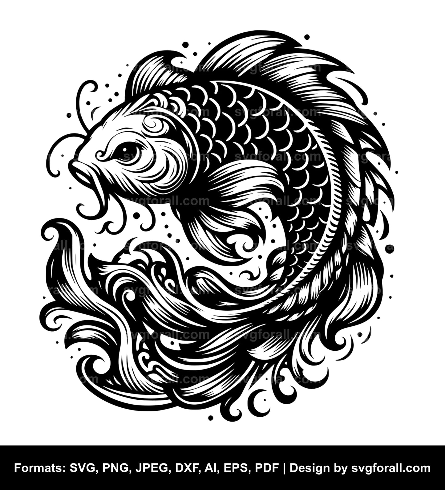 Koi Fish SVG File