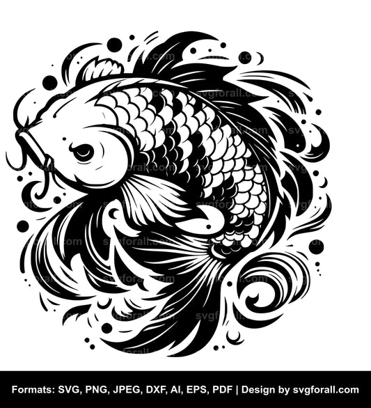 Koi Fish SVG Vector