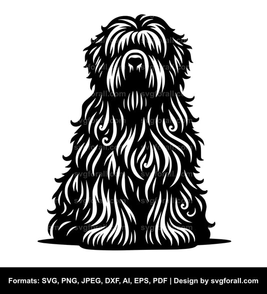 Komondor Dog Black SVG