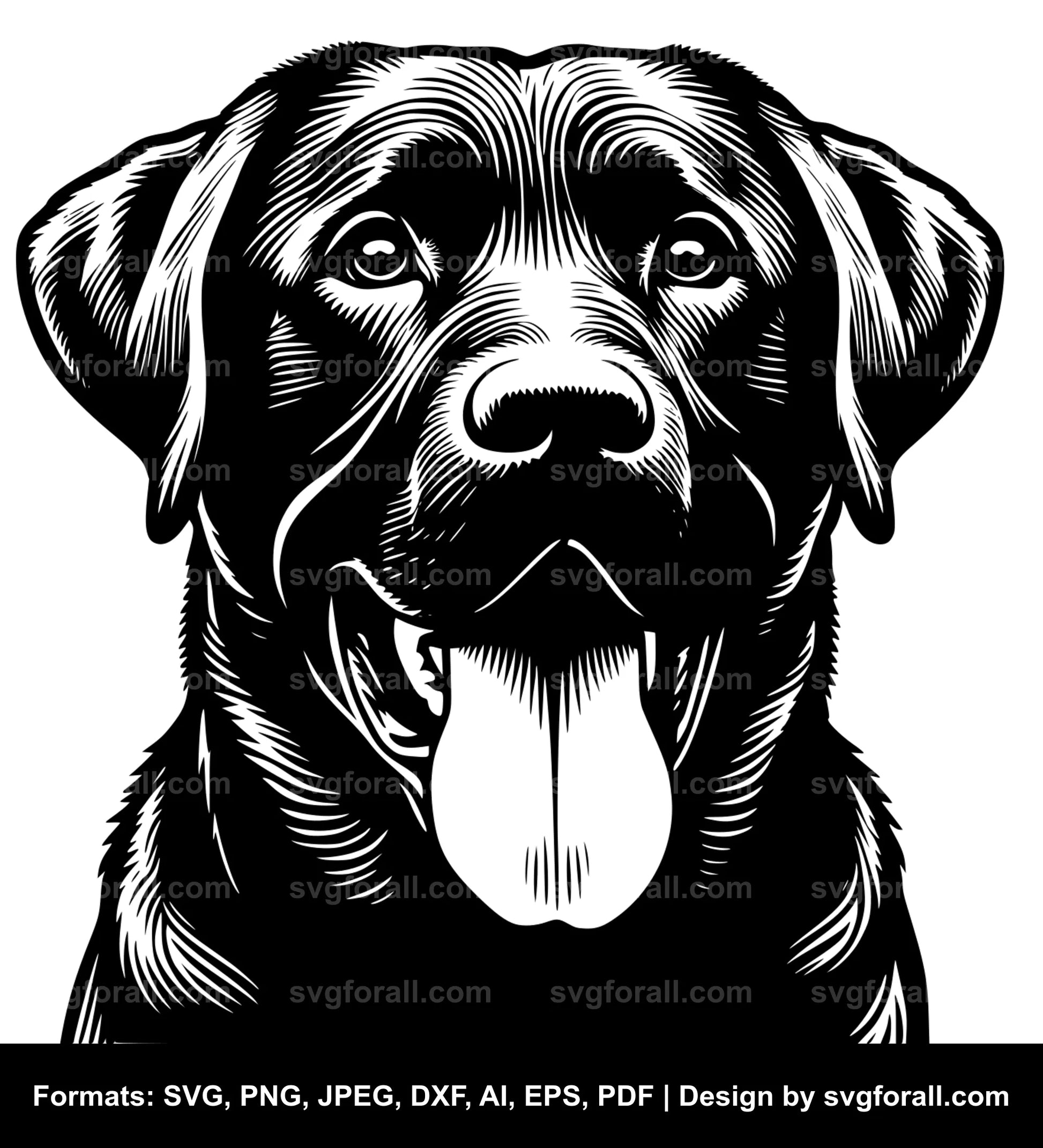 Labrador Retriever Dog Black SVG