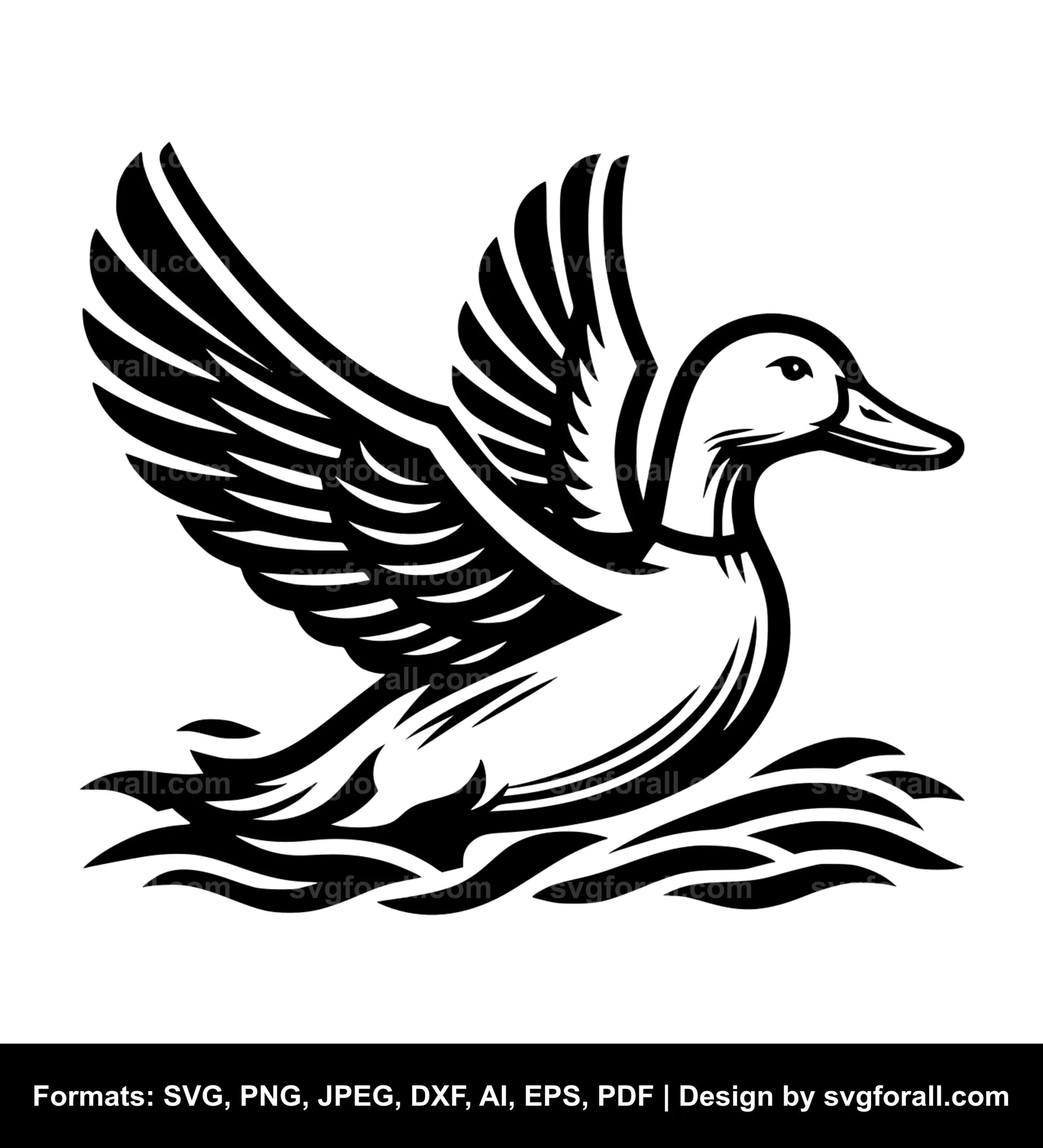 Landing Duck Black SVG