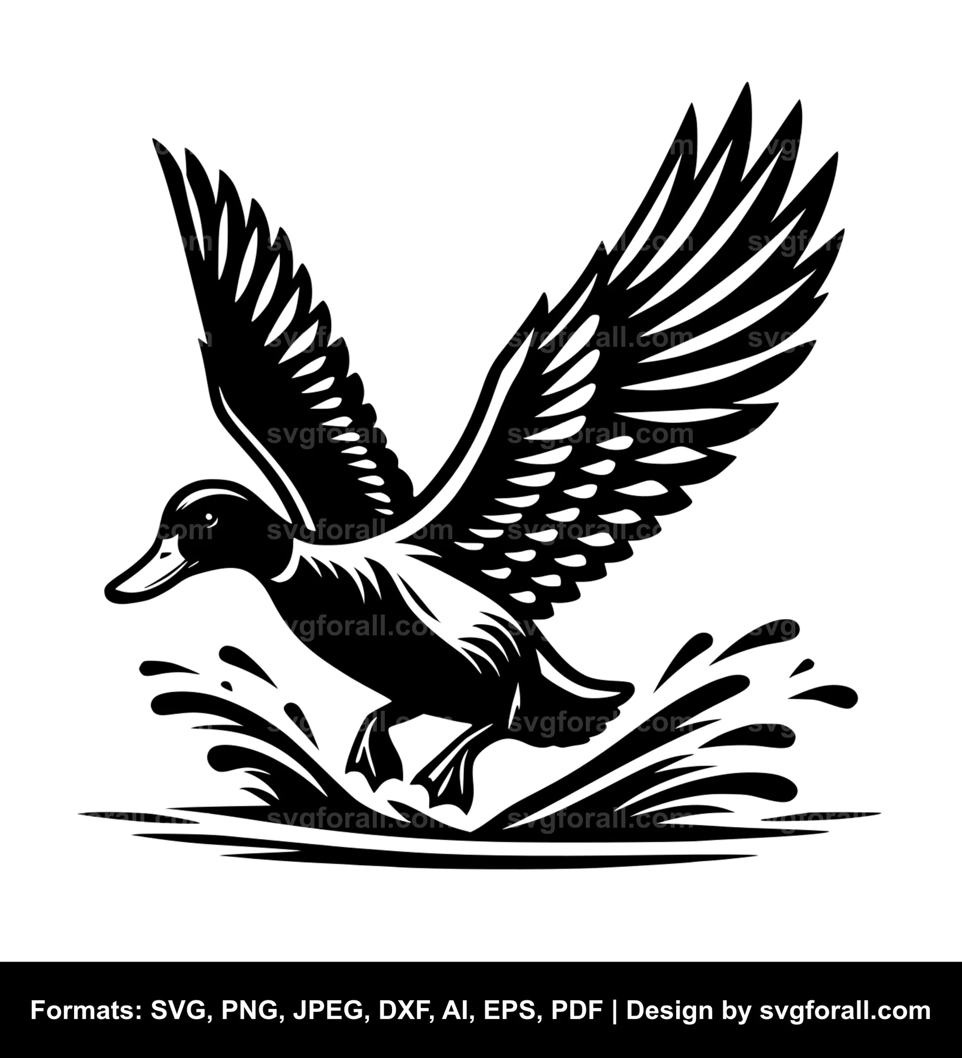 Landing Duck SVG Vector