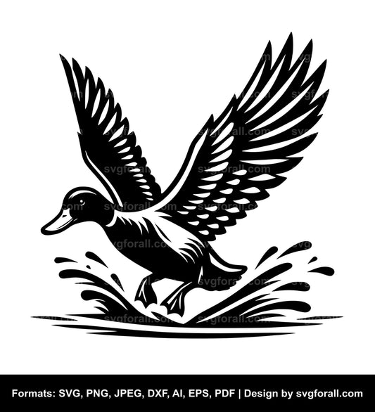 Landing Duck SVG Vector