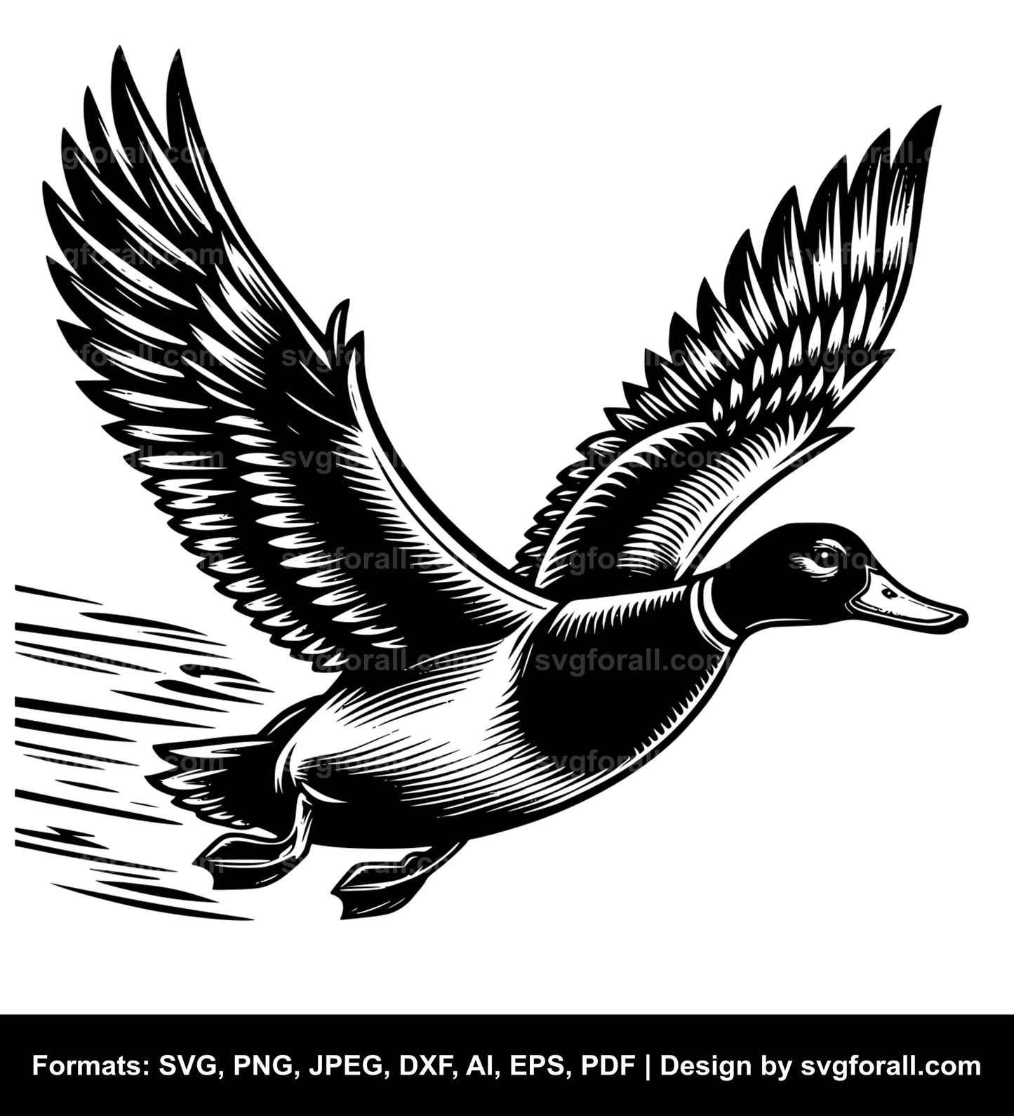 Landing Duck Vector SVG