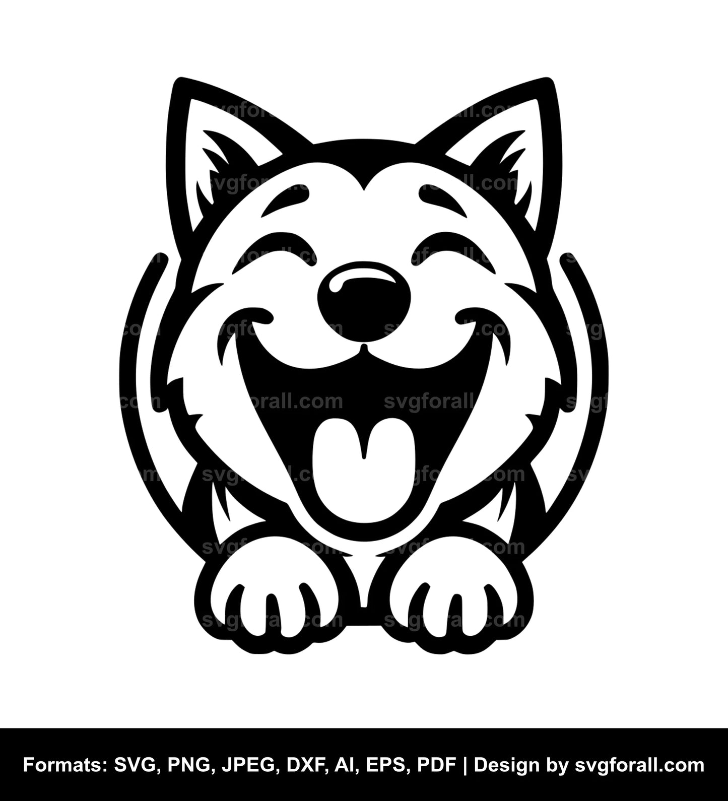 Laughing Dog SVG Vector