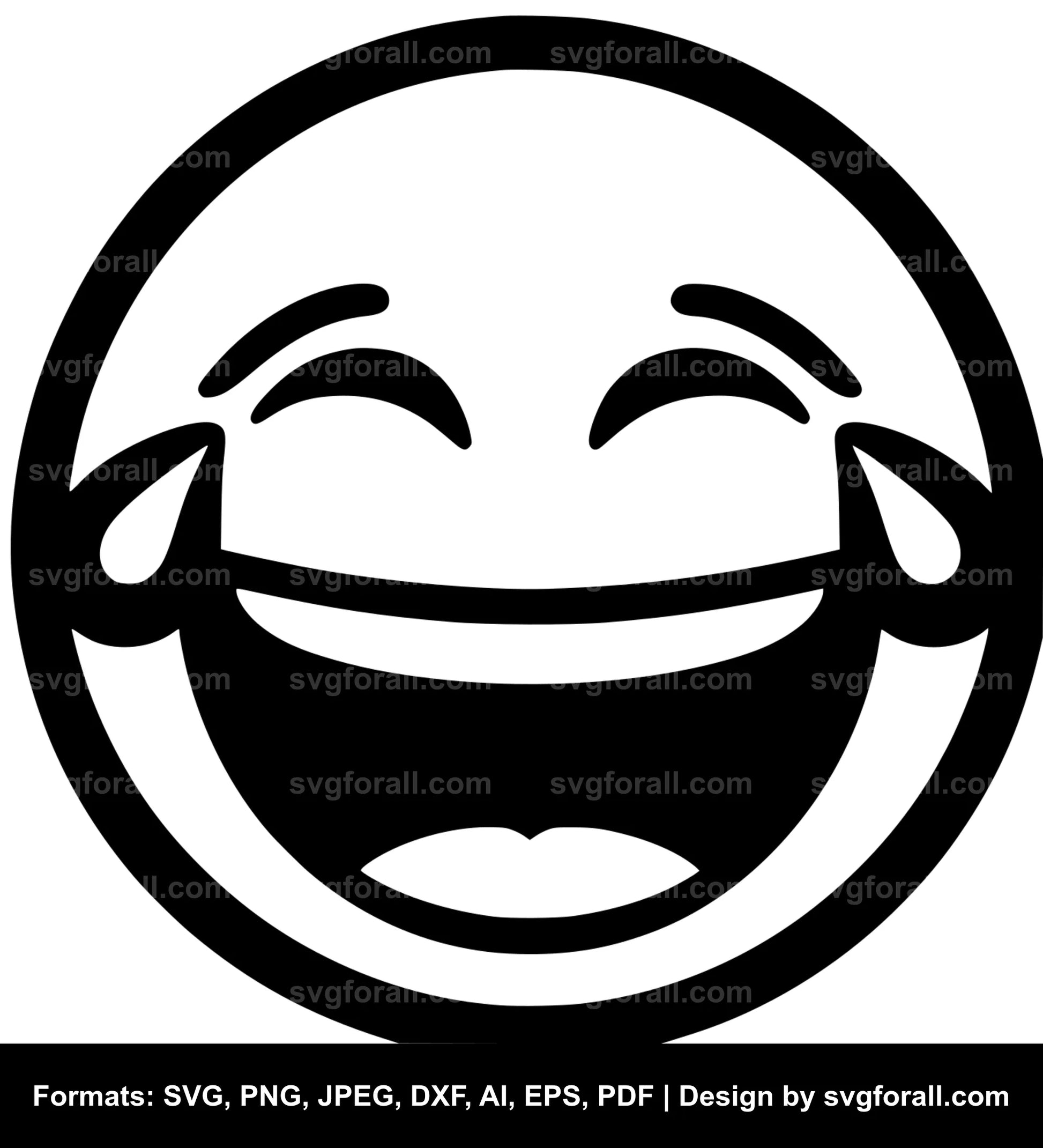 Laughing Face Black SVG