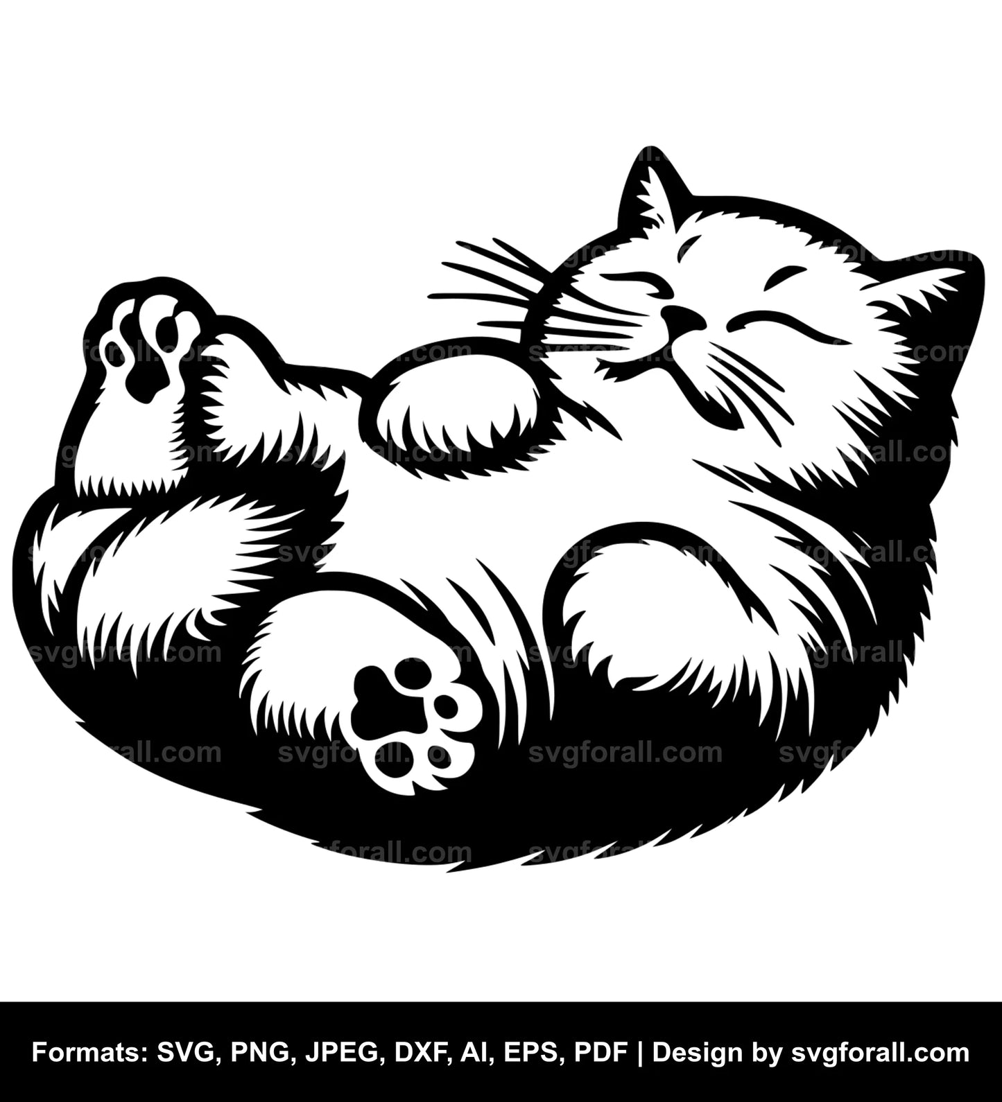 Lazy Cat Black SVG