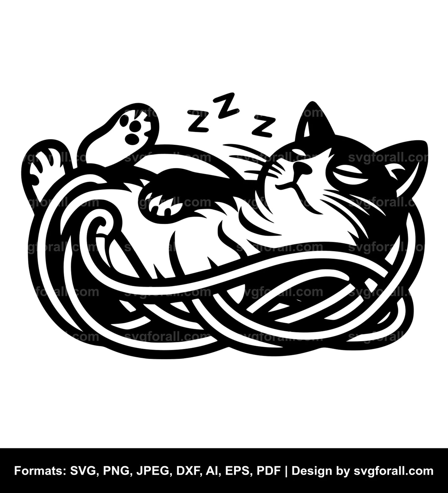 Lazy Cat SVG Vector