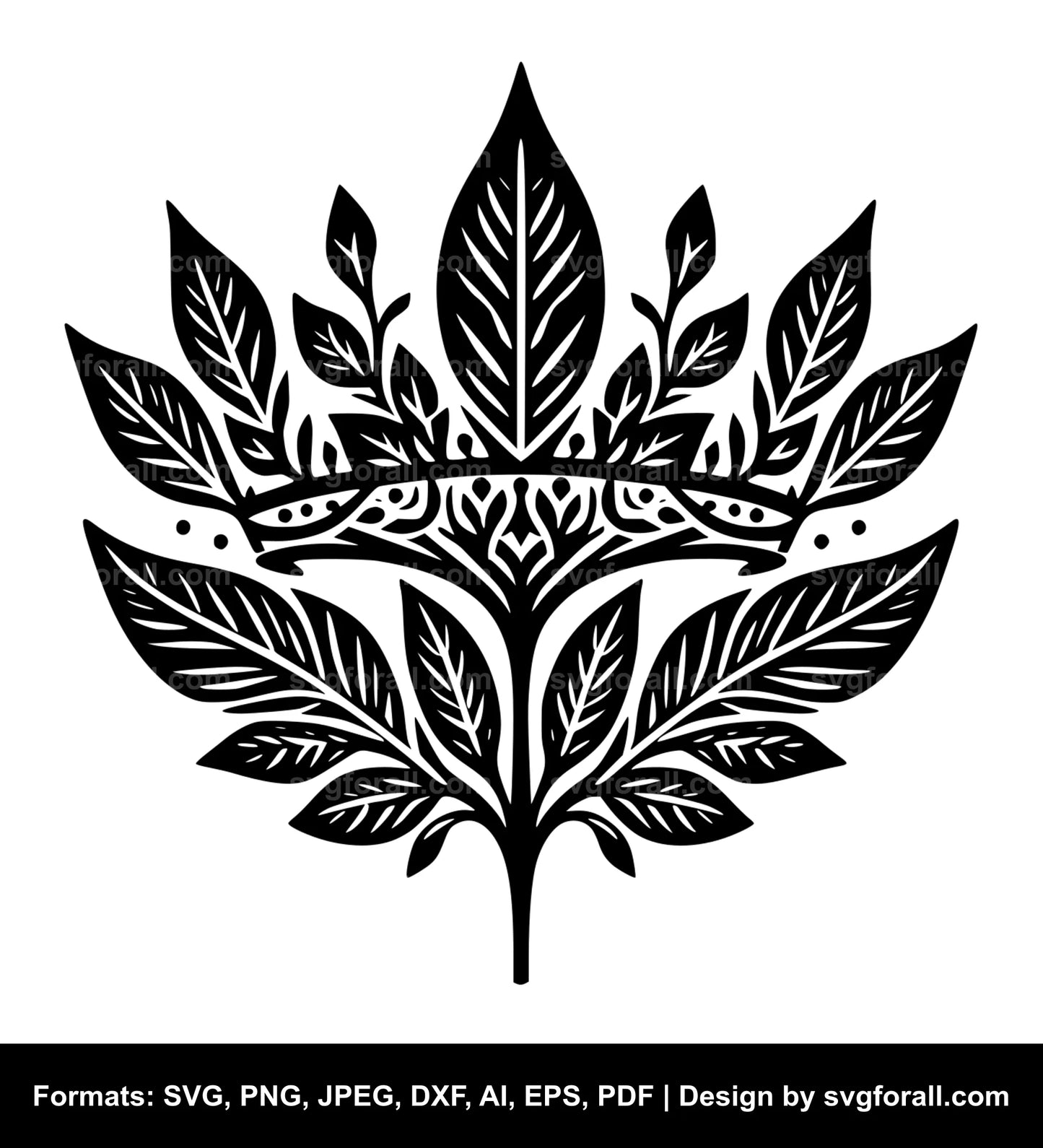 Leaf Crown Black SVG