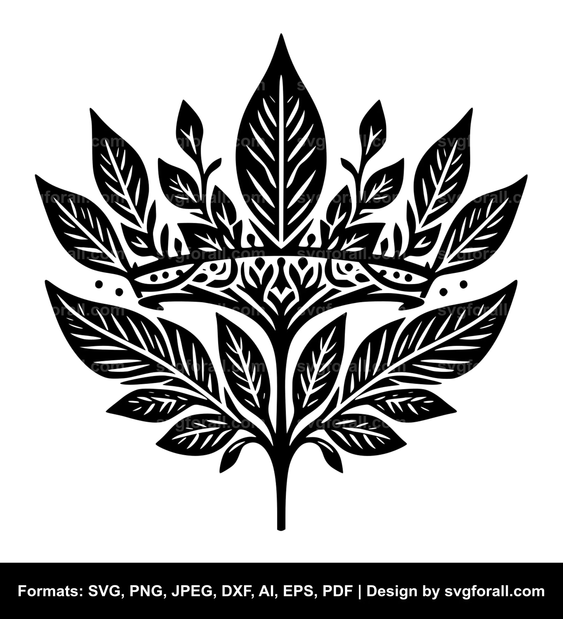 Leaf Crown Black SVG