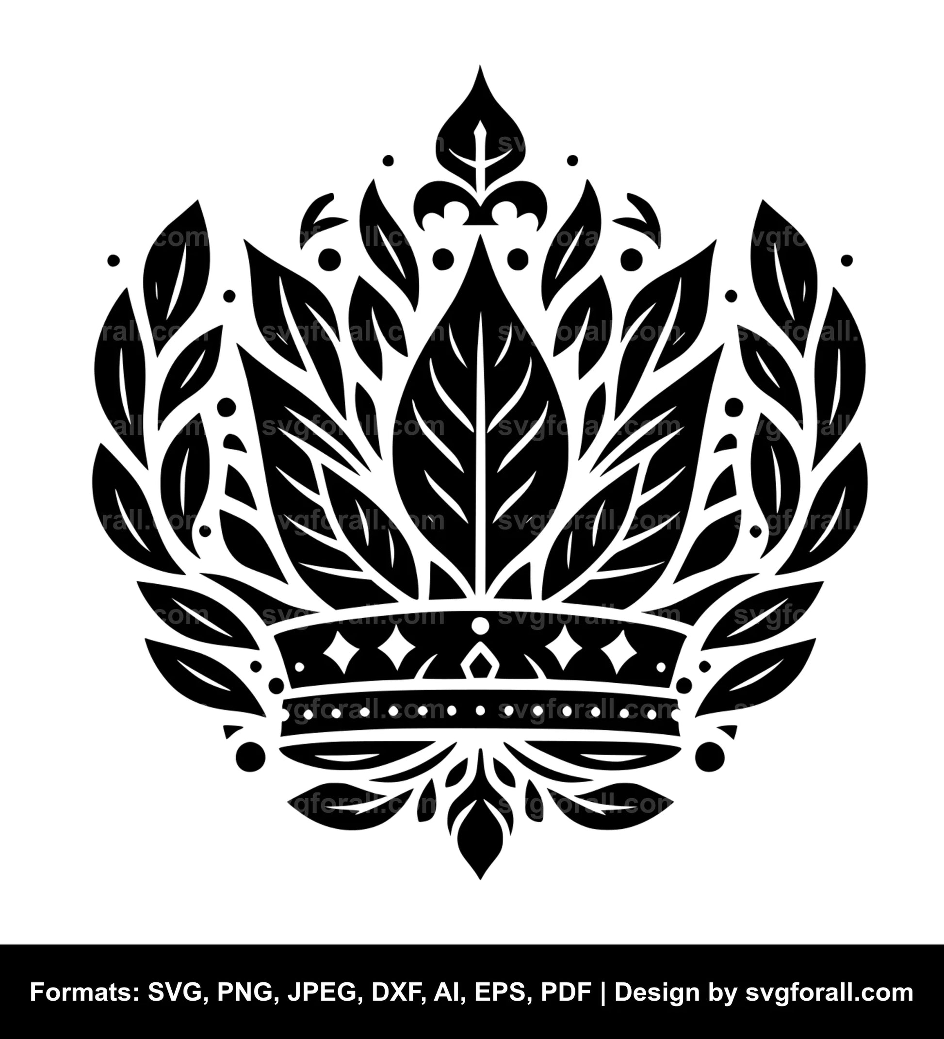 Leaf Crown SVG PNG