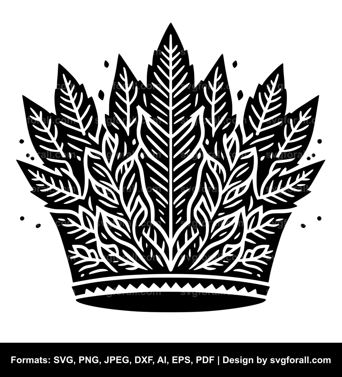 Leaf Crown SVG Vector