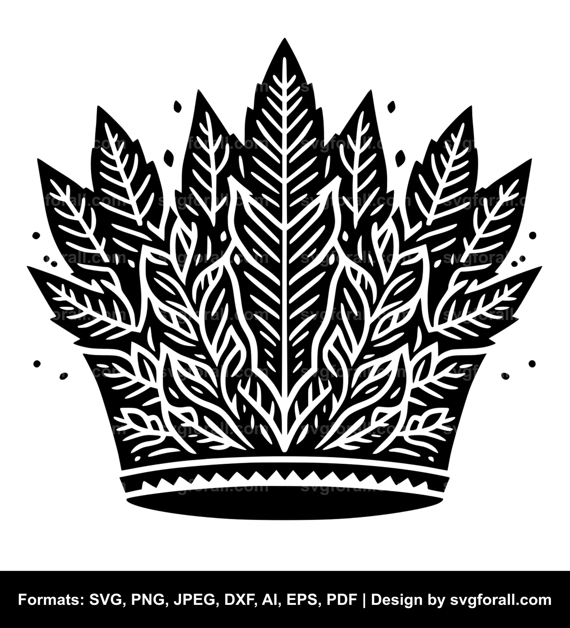 Leaf Crown SVG Vector