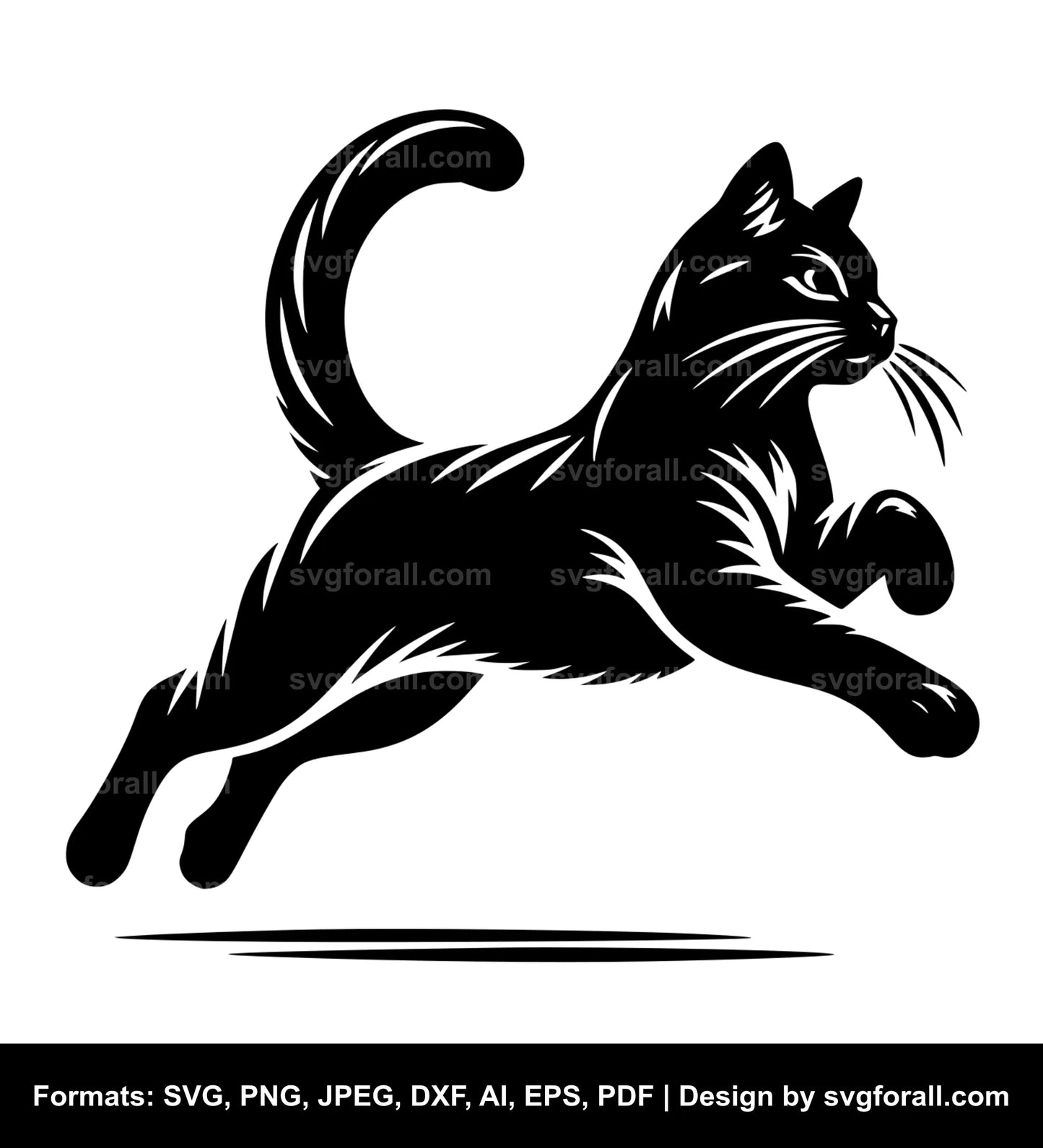 Leaping Cat SVG File