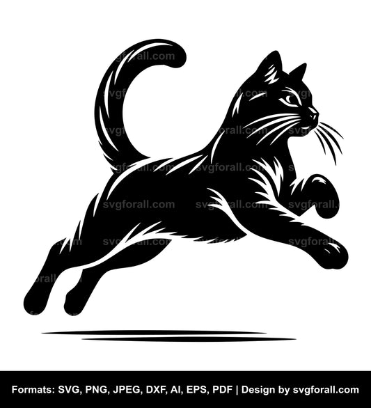 Leaping Cat SVG File