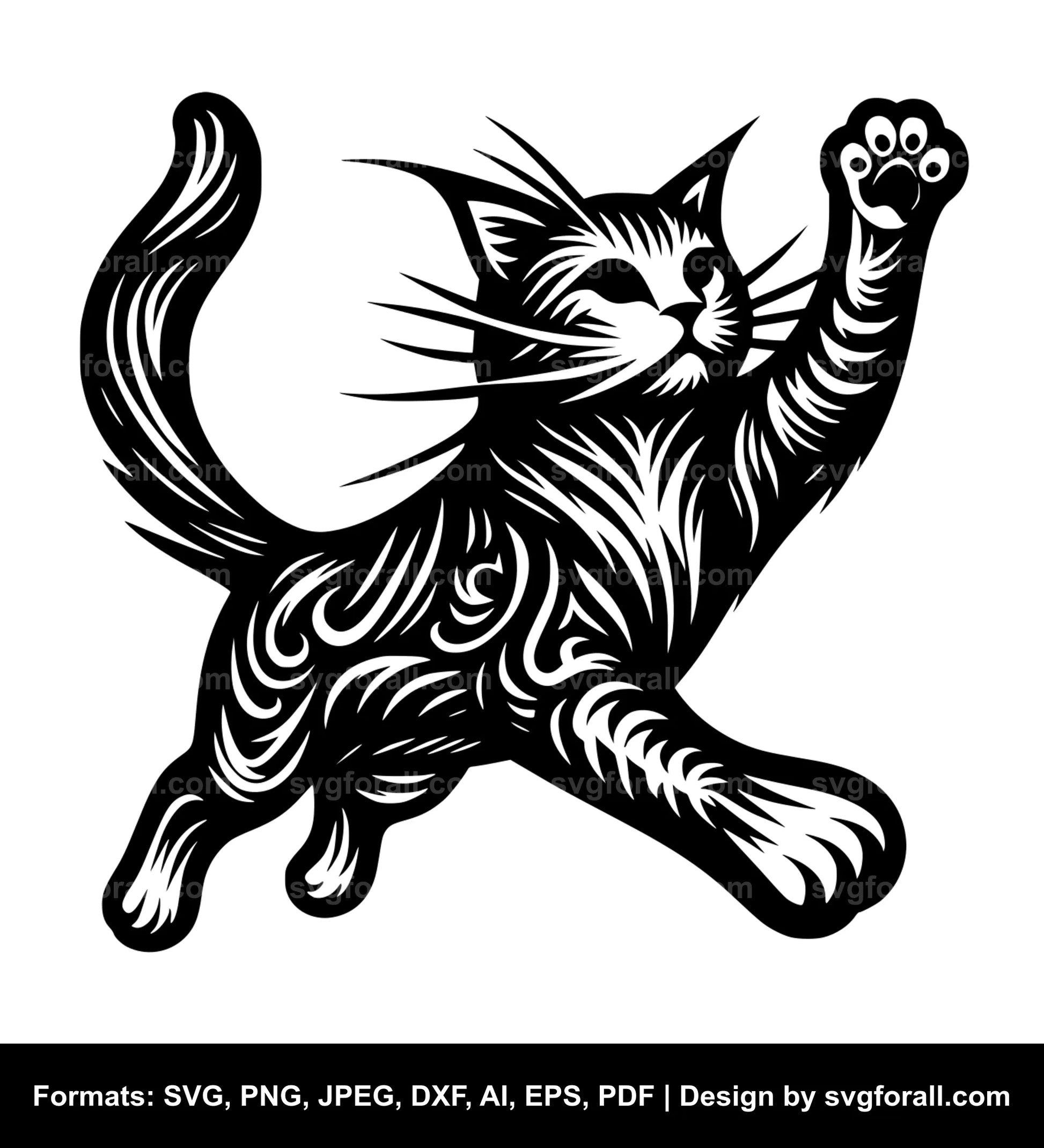 Leaping Cat Vector SVG