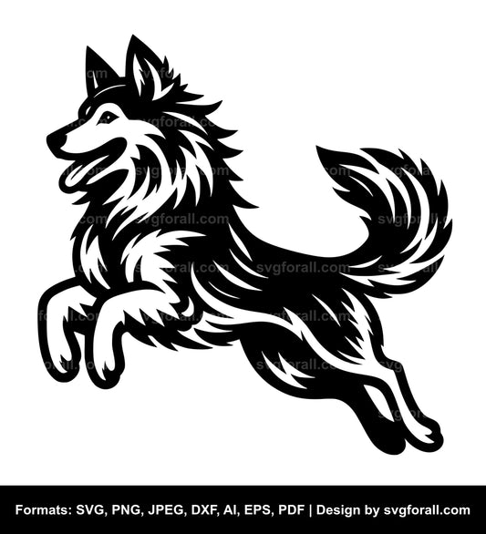 Leaping Dog Black SVG