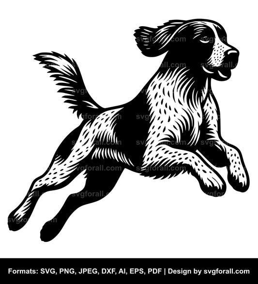 Leaping Dog Clipart SVG