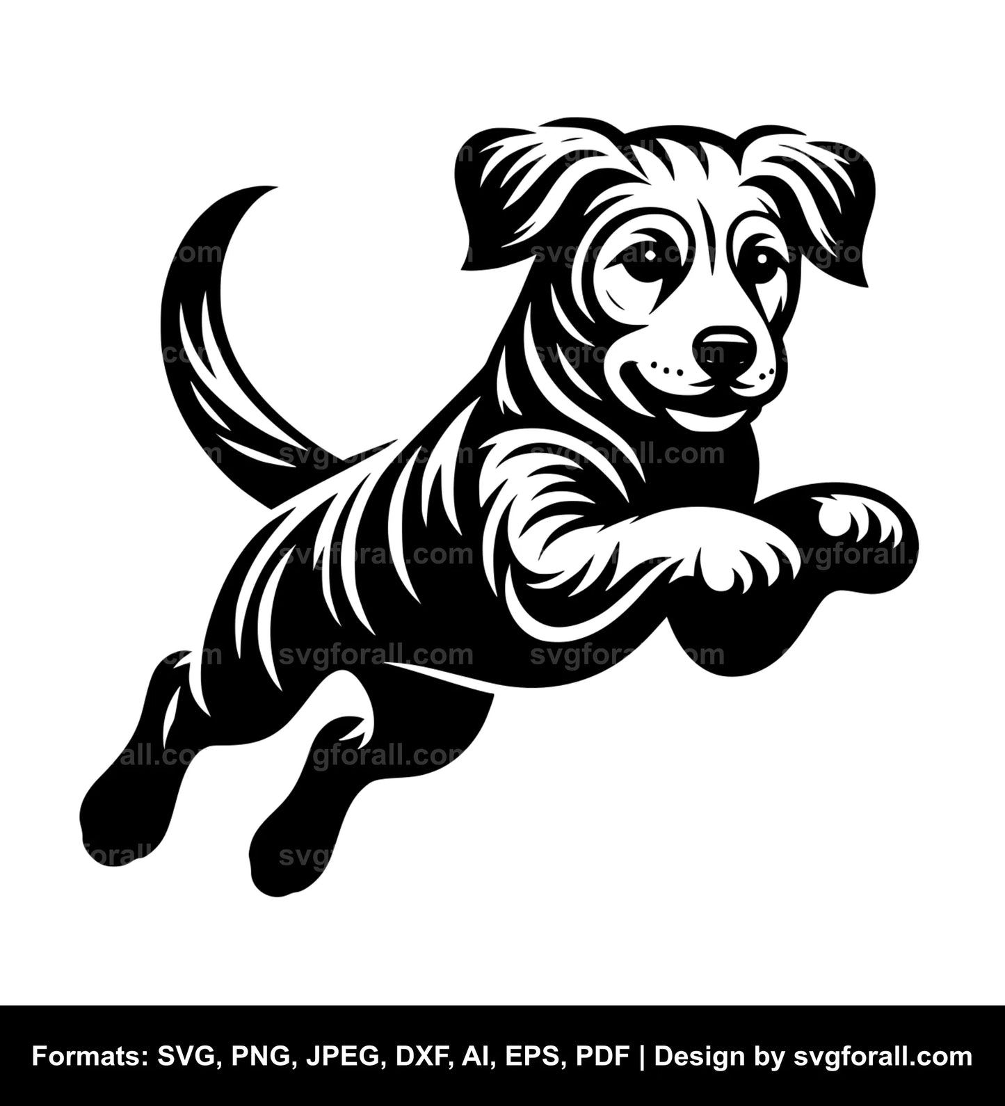 Leaping Dog SVG Clipart