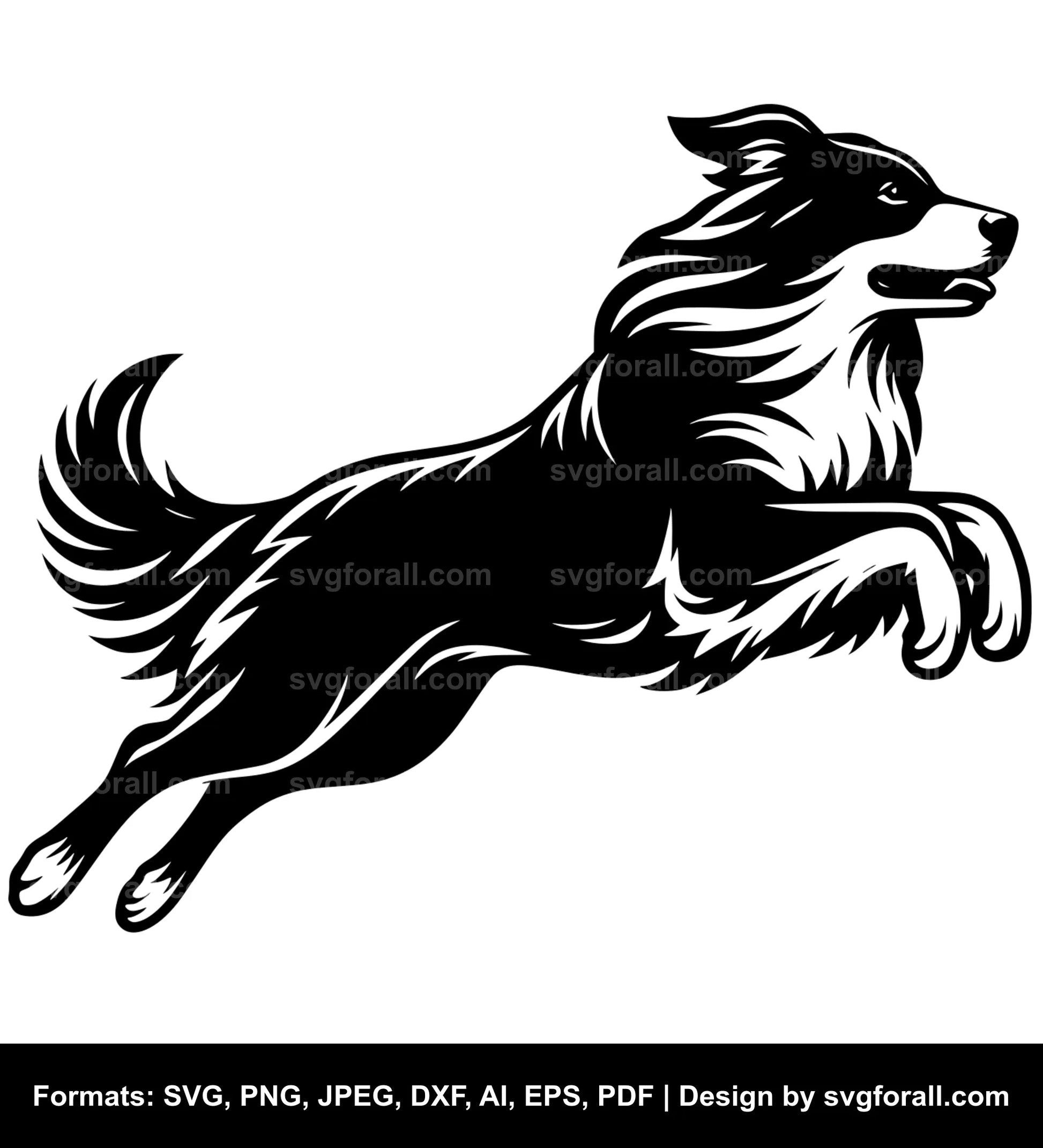 Leaping Dog SVG Vector