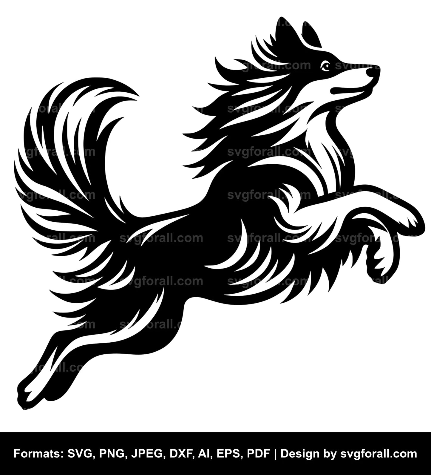 Leaping Dog Vector SVG