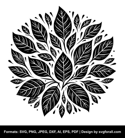 Leaves Black SVG