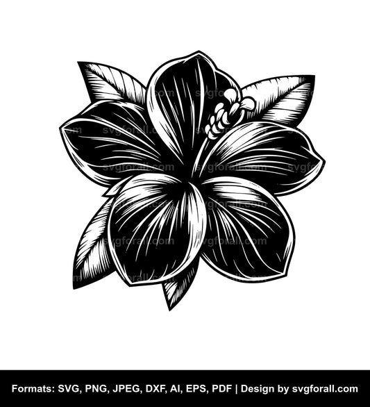 Lei Flower Black SVG