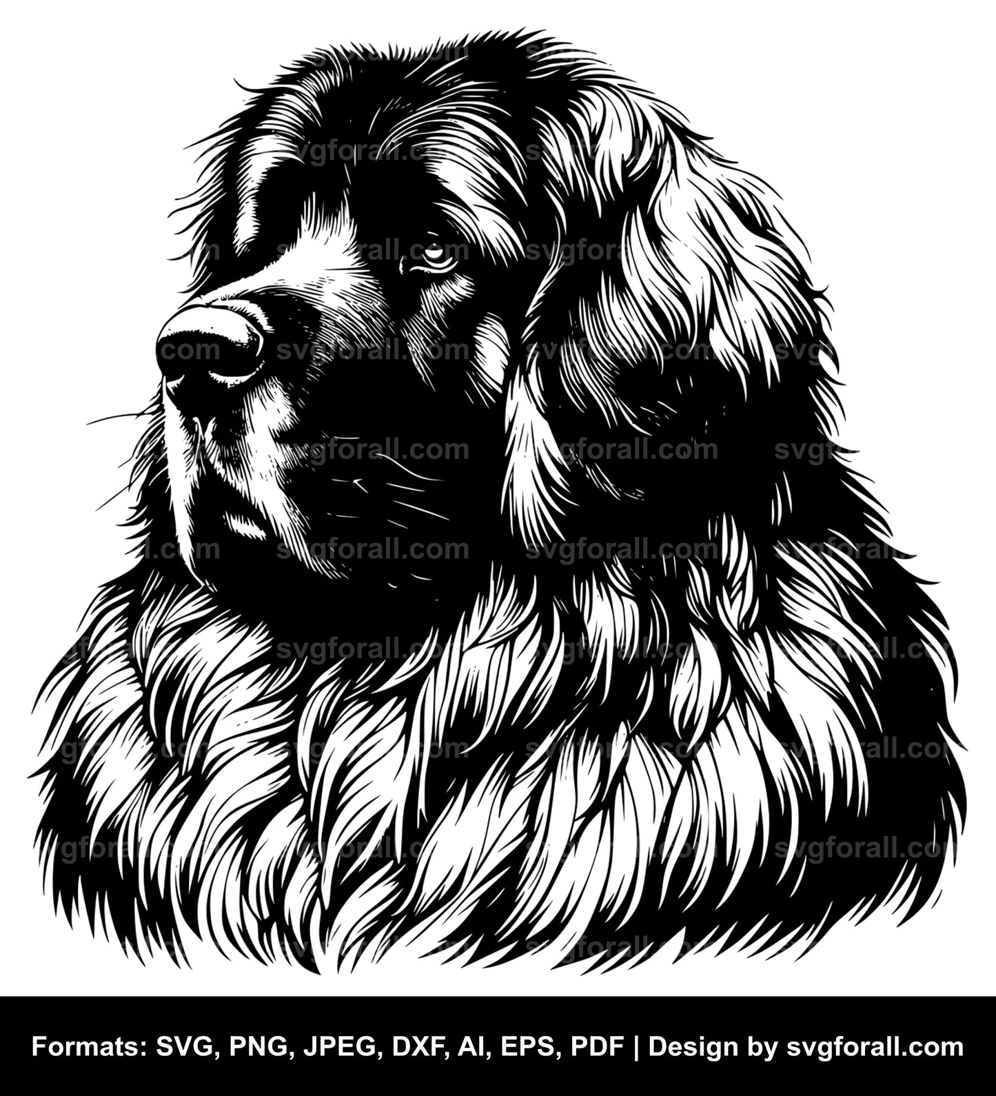 Leonberger Dog Black SVG