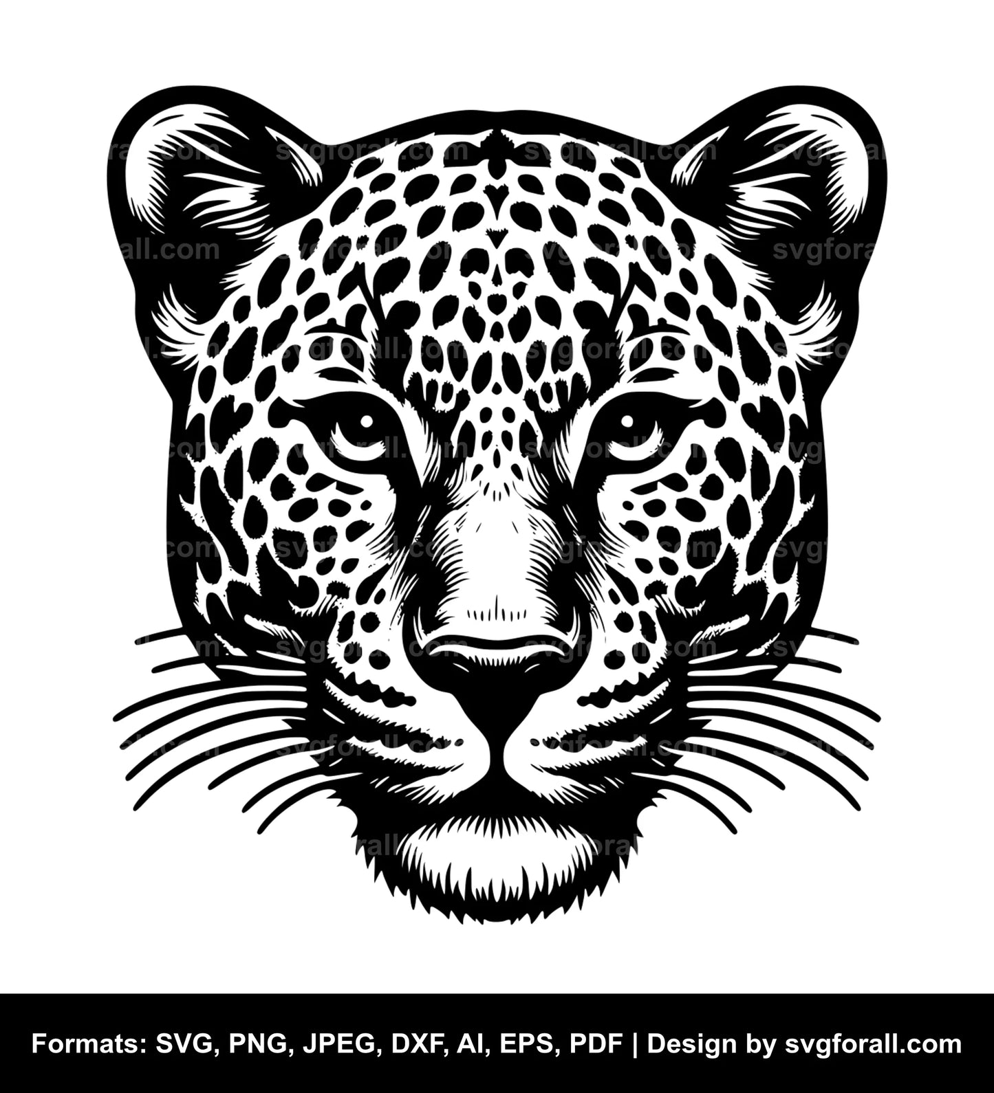 Leopard Face SVG Vector