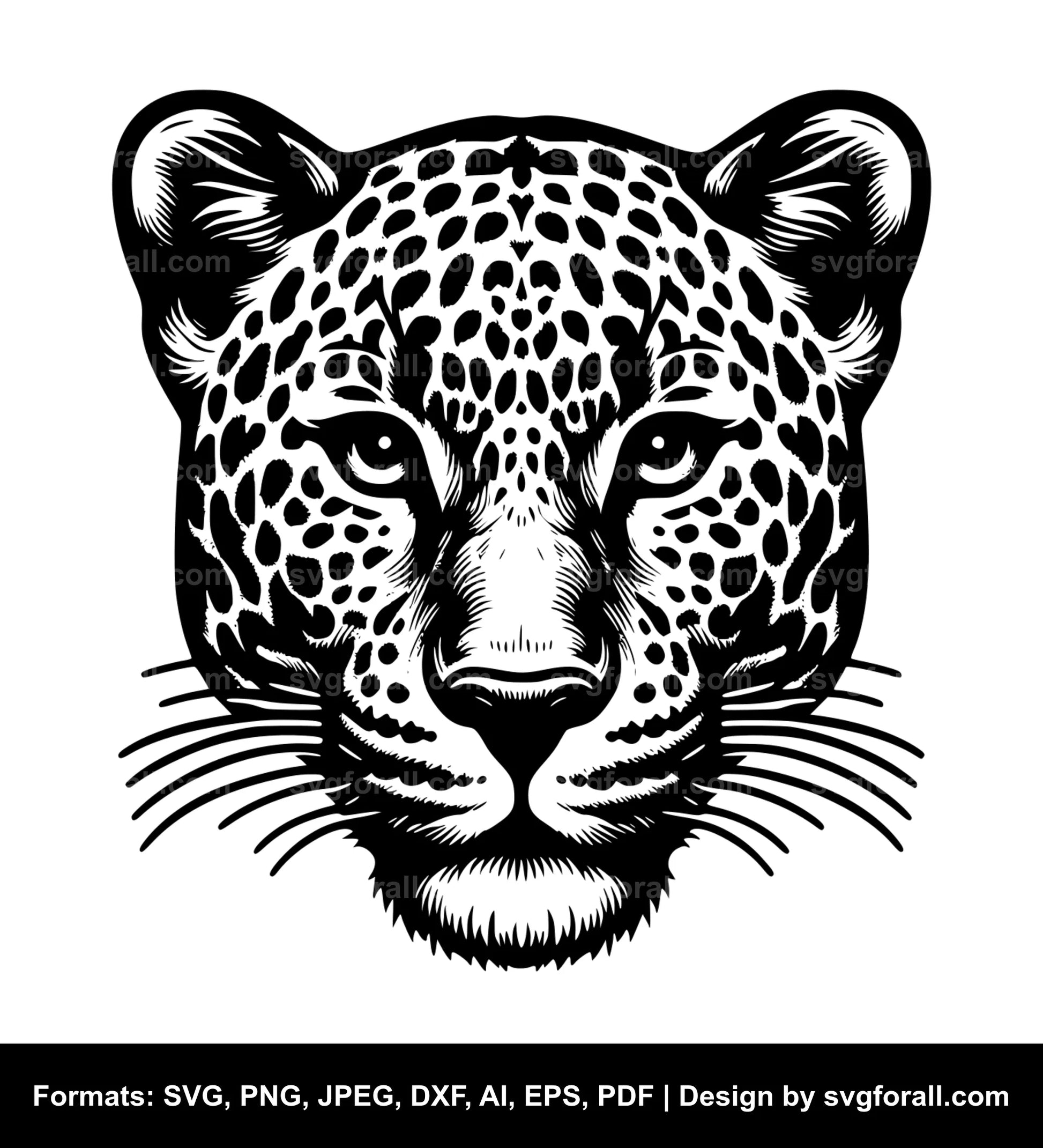 Leopard Face SVG Vector